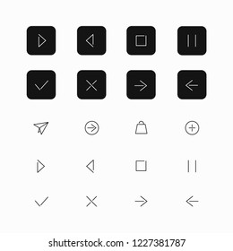 web buttons and line icons set for use on the site