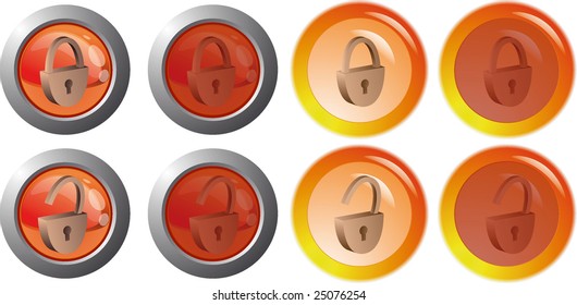 web buttons with lock icon.