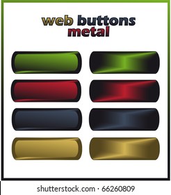 web buttons - metal vector template
