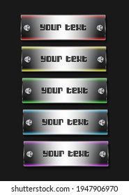 Web buttons metallic, banner template