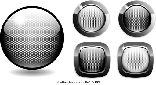 web buttons net style glossy metal easy to edit