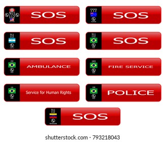 web buttons with numbers hotlines usa canada argentina australia brazil venezuela