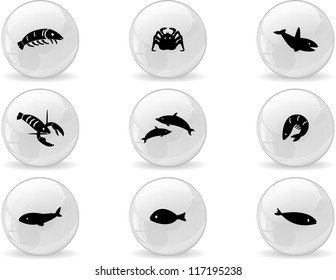 Web buttons, ocean life icons 2