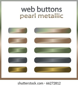 Web buttons - Pearl, Metal vector