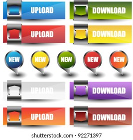 web buttons with pointer set