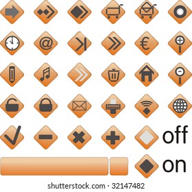 Web Buttons are scalable to any size, vector