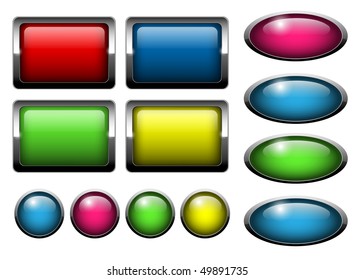 Web buttons set interesting design, multicolored vector illustration.