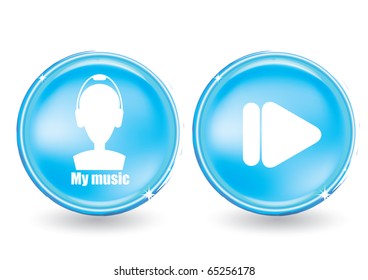 Web buttons set - my music
