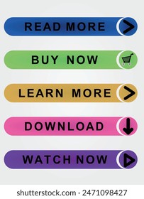 Web buttons set. vector illustration