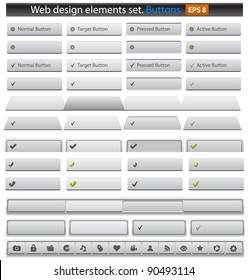 Web buttons set. Vector illustration