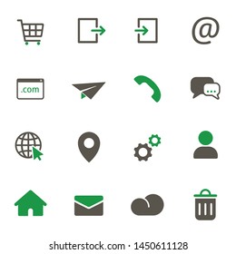 web buttons simple vector icons in two colors isolated on white background. internet communication concept. web buttons 2 color icons for mobile and ui design