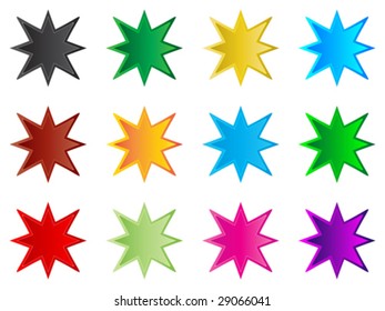 web buttons stars different colors