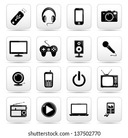 Web buttons, technology icons