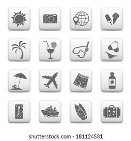 Web buttons, vacation icons