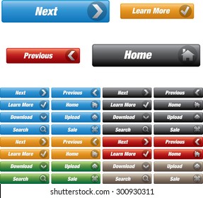 Web buttons with various color, high quality vector graphic EPS10