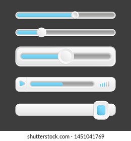 Web buttons, vector interface sliders of collection. Button slider round for app interface illustration