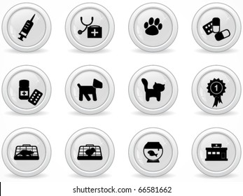 Web buttons, veterinary icons