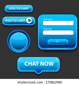 web buttons for website or app. Vector eps10. 