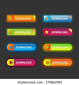 web buttons for website or app. Vector eps10. 