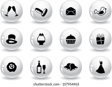 Web buttons, wedding icons