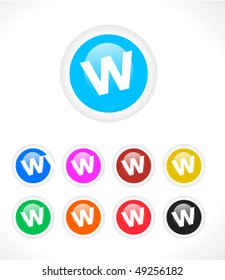 web buttons , you can replace the letter with your own