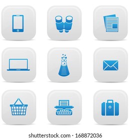Web buttons,Blue version,on white background,vector