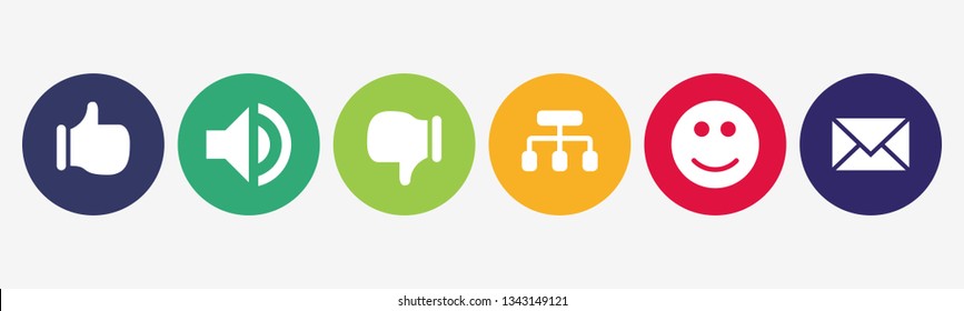  Web buttons.Colored social media network icons.