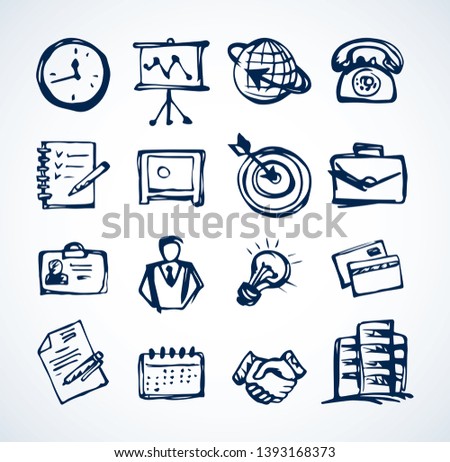 Web buy learn time job staff seminar avatar list emblem set. Line black ink hand drawn id safe aim date pay bank deal arrow logo in doodle art cartoon vector graph write style pen on white paper board