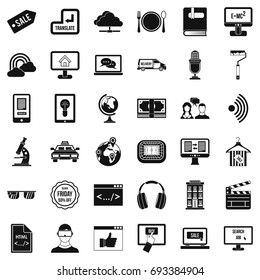 Web calendar icons set. Simple style of 36 web calendar vector icons for web isolated on white background