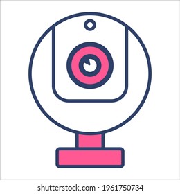 web cam flat line icon modern illustration