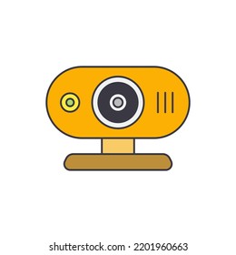 Web cam icon in color, isolated on white background 