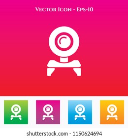Web Cam Icon in Colored Square box. eps-10