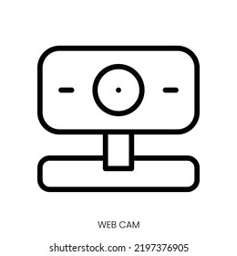 web cam icon. Line Art Style Design Isolated On White Background