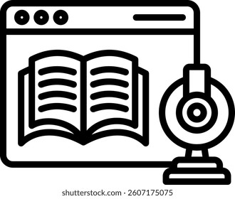 Web Cam Icon Line Vector Illustration