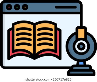 Web Cam Icon Lineal Color Vector Illustration