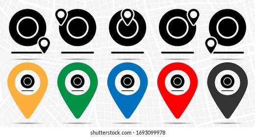 Web cam icon in location set. Simple glyph, flat illustration element of web, minimalistic theme icons