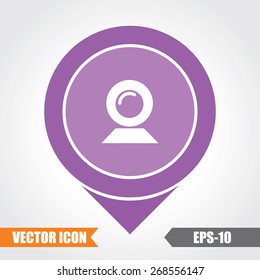 Web Cam Icon On Map Pointer. Eps.-10.
