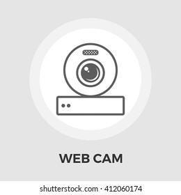 Web cam icon vector. Flat icon isolated on the white background. Editable EPS file. Vector illustration.