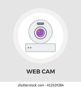 Web cam icon vector. Flat icon isolated on the white background. Editable EPS file. Vector illustration.
