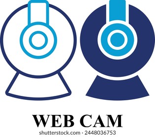Web Cam web icons in line and fill style. Set of high quality Information technology signs for web and mobile app. Colorful Editable icon set of IT and Gadgets.