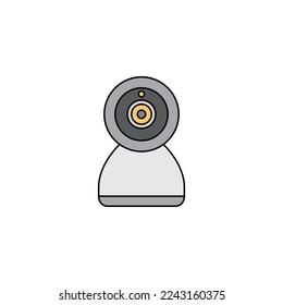 Web cam, ip camera icon in color, isolated on white background 