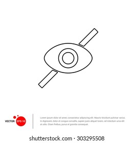 web cam not allowed icon - Vector Illustration