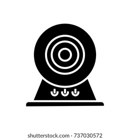 web cam - online camera icon, vector illustration, black sign on isolated background