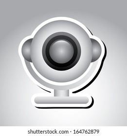 web cam over gray background. vector illustration  