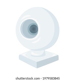 Web Cam Sign Emoji Icon Illustration. Computer Gadget Vector Symbol Emoticon Design Clip Art Sign Comic Style.