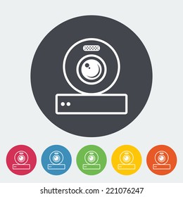 Web cam. Single flat icon on the circle. Vector illustration.