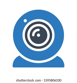 web cam vector glyph color icon 