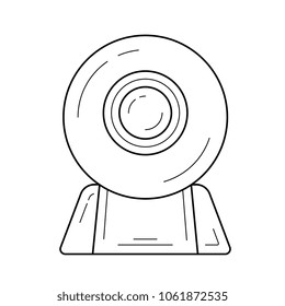Web cam vector line icon isolated on white background. Web camera line icon for infographic, website or app. Icon designed on a grid system.