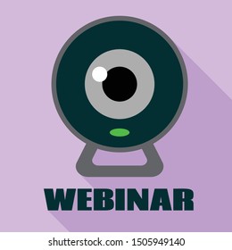 Web cam webinar icon. Flat illustration of web cam webinar vector icon for web design