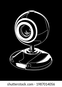 Webcam weiß auf schwarzem Hintergrund